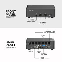 Load image into Gallery viewer, ASUS NUC 15 OFFICE Ultra 5 225H mini PC rear I/O view.