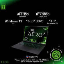 Load image into Gallery viewer, Gigabyte AERO X16 Gray 16" / Ryzen AI 7 350 | RTX 5060