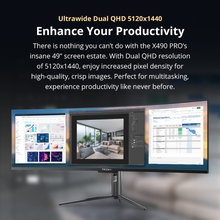 Load image into Gallery viewer, PRISM+ 49" X490 PRO DQHD 1440P 120Hz Curved Gaming Monitor
