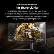 Load image into Gallery viewer, PRISM+ 34" X340 Pro UWQHD 1440P 180Hz Curved Gaming Monitor
