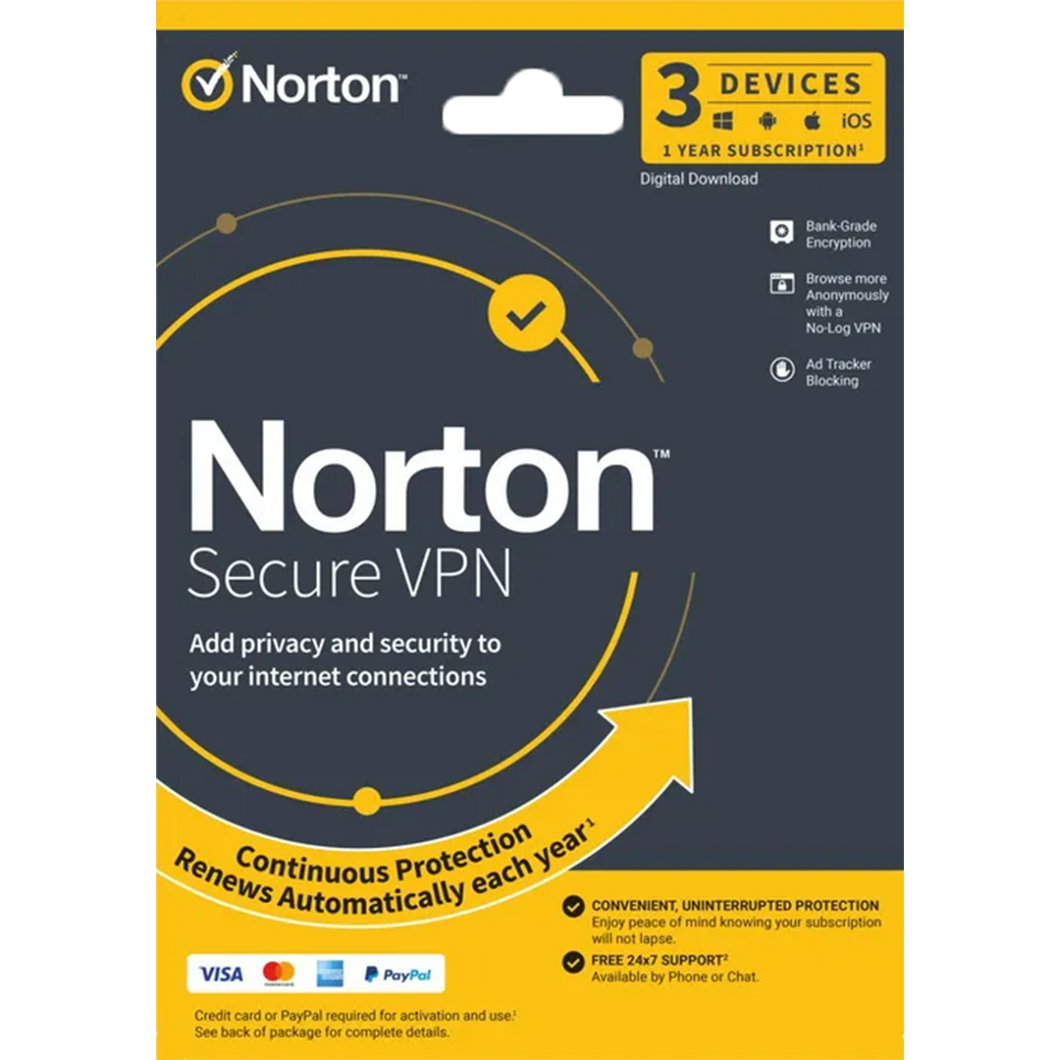 Norton Wi-Fi Privacy Secure VPN 1 User (3 devices - 1 year)