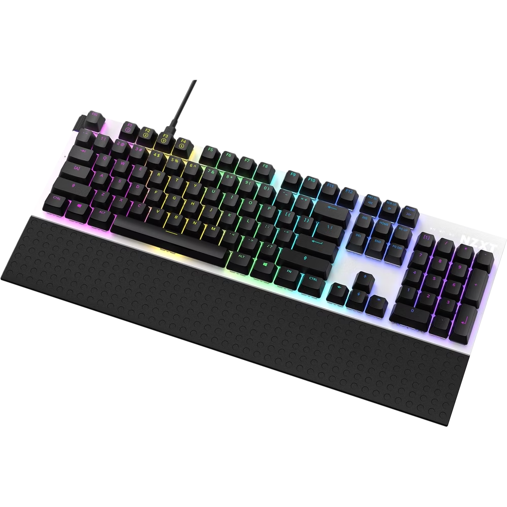 NZXT Function Red Mechanical USB White Gaming Keyboard